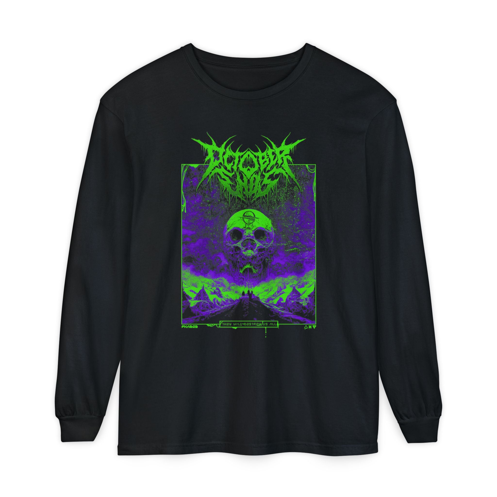 October Ends - Death Monument Long Sleeve (Toxic Green