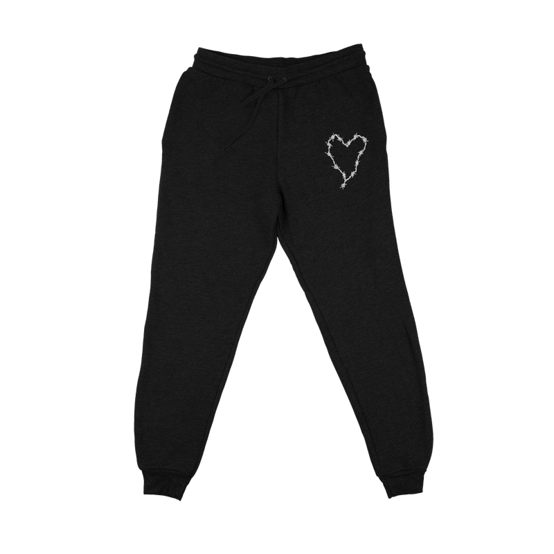 Barbed Wire Heart Deluxe Embroidered Cuffed Sweatpants