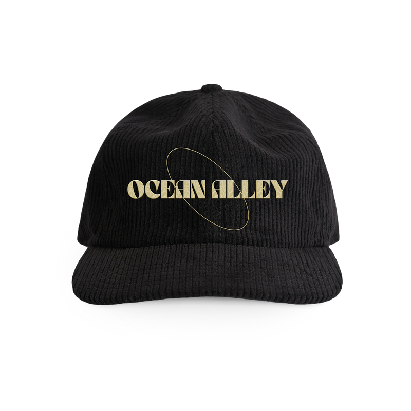 Ocean Alley Embroidered Logo Corduroy Hat (Black) USA 24Hundred